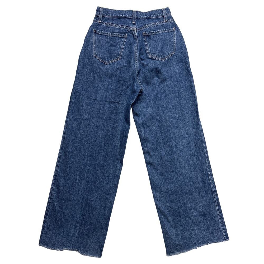 Nova Vintage Womens Jeans 24 Wide Leg Baggy High Rise Dark Wash Denim Stretch